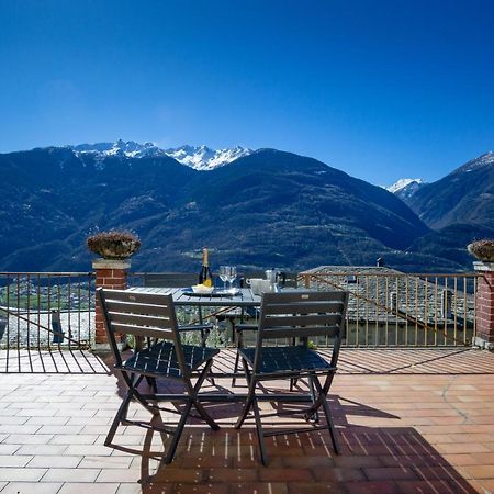 Panoramic Apartment Italian Alps Valtellina Near Sondrio, Tirano Poggiridenti エクステリア 写真