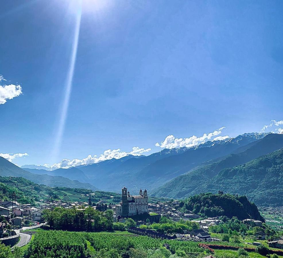 Panoramic Apartment Italian Alps Valtellina Near Sondrio, Tirano Poggiridenti エクステリア 写真